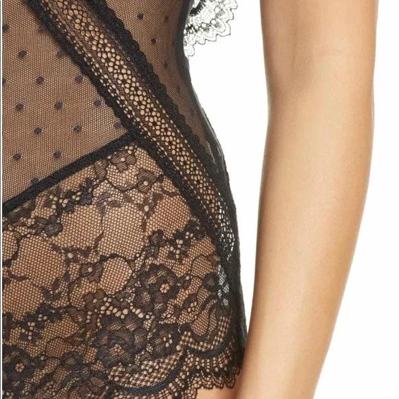 - NEW Free People Winnie gorgeous black lace bodysuit xs $98