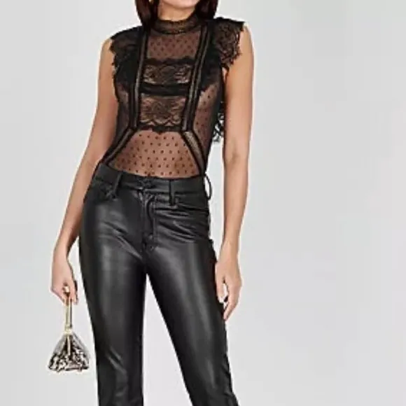 - NEW Free People Winnie gorgeous black lace bodysuit xs $98