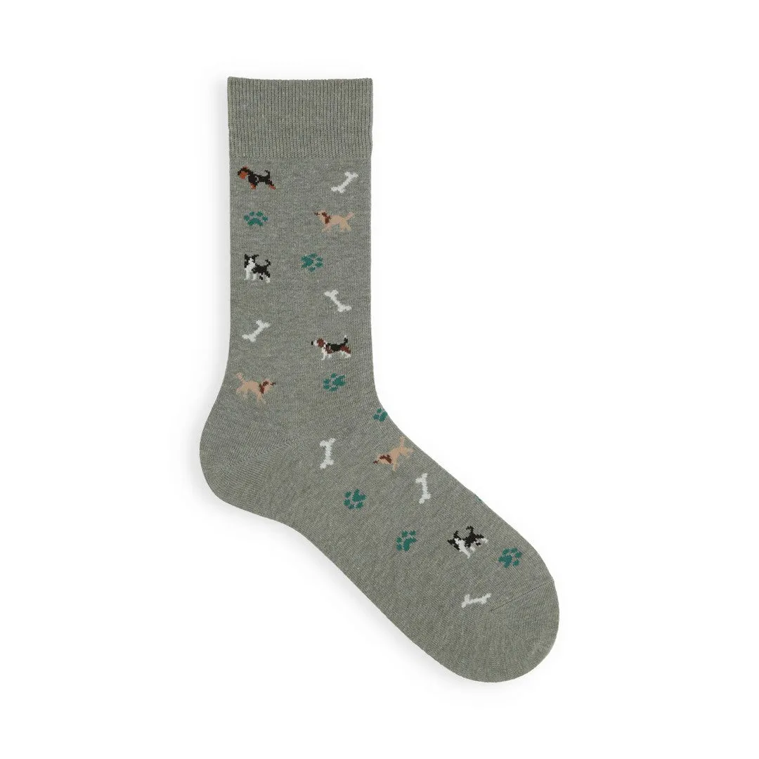 062142279 Dog Pattern Crew Socks M
