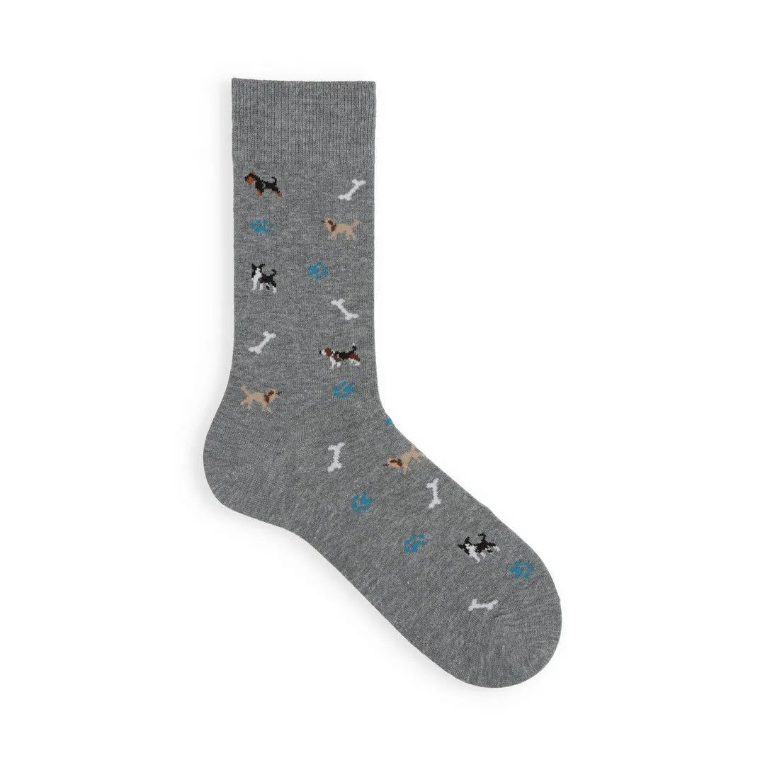 062142279 Dog Pattern Crew Socks M