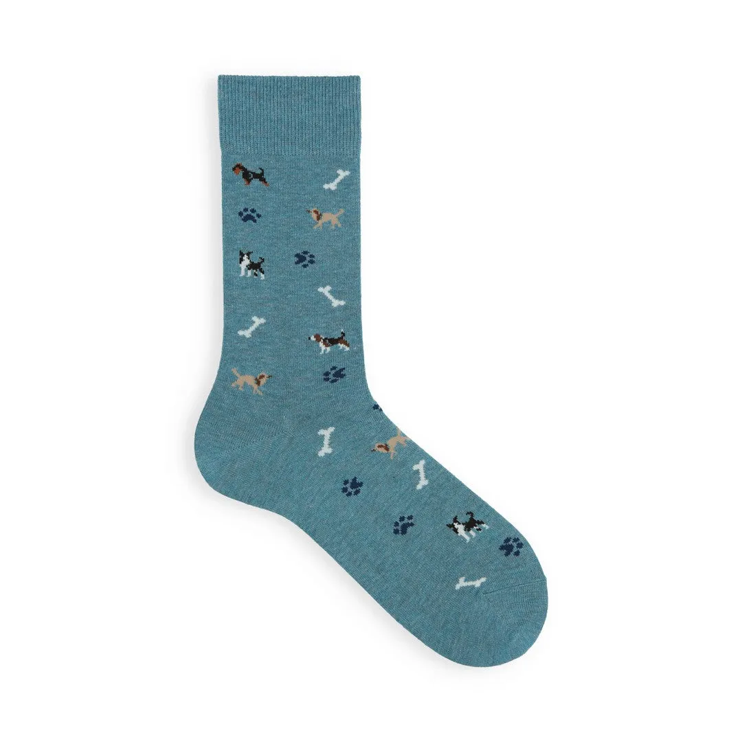 062142279 Dog Pattern Crew Socks M