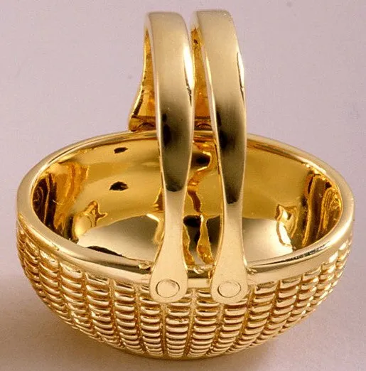 14k Yellow Gold Open Oval Basket 1"
