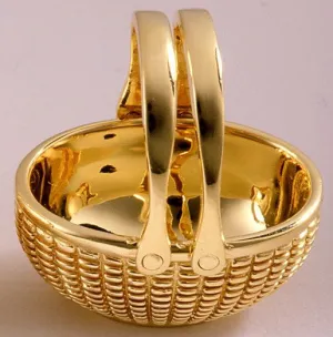 14k Yellow Gold Open Oval Basket 1"