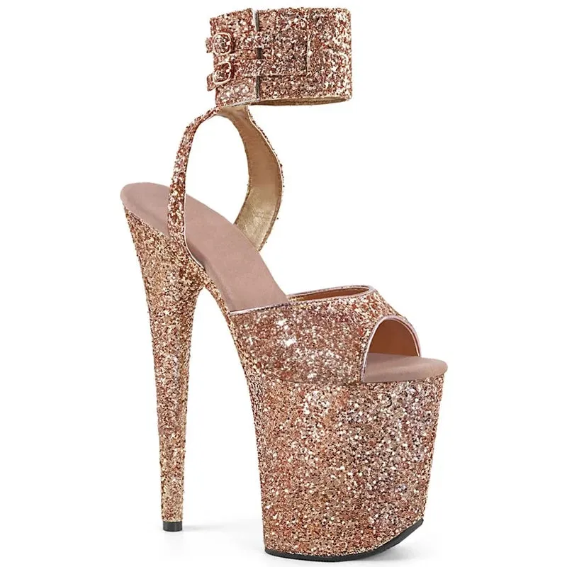 20cm Gothic Peep Toe Strip Pole Dance Heels Exotic Sexy Fetish Shoes