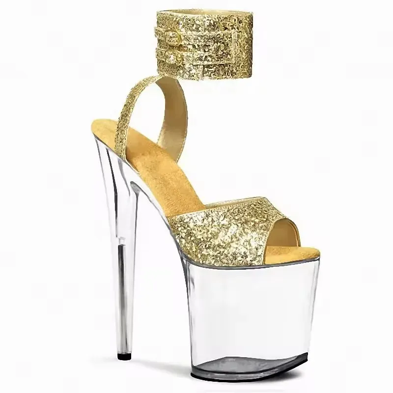 20cm Gothic Peep Toe Strip Pole Dance Heels Exotic Sexy Fetish Shoes