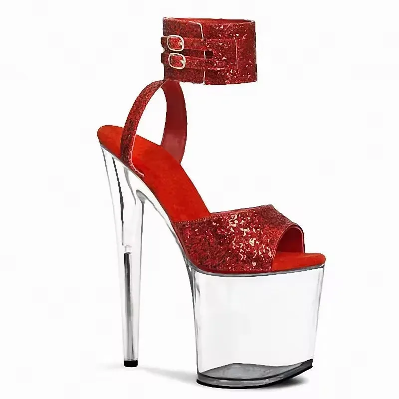 20cm Gothic Peep Toe Strip Pole Dance Heels Exotic Sexy Fetish Shoes