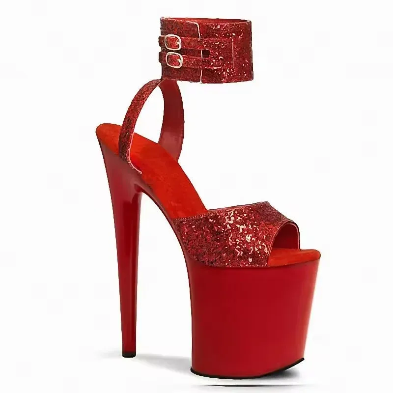 20cm Gothic Peep Toe Strip Pole Dance Heels Exotic Sexy Fetish Shoes