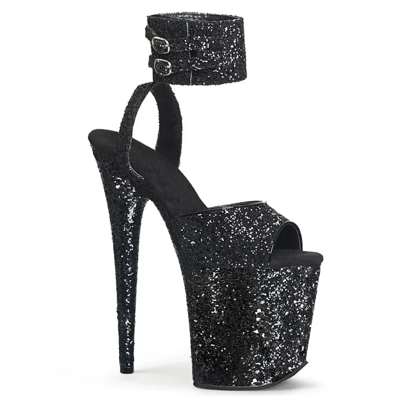 20cm Gothic Peep Toe Strip Pole Dance Heels Exotic Sexy Fetish Shoes