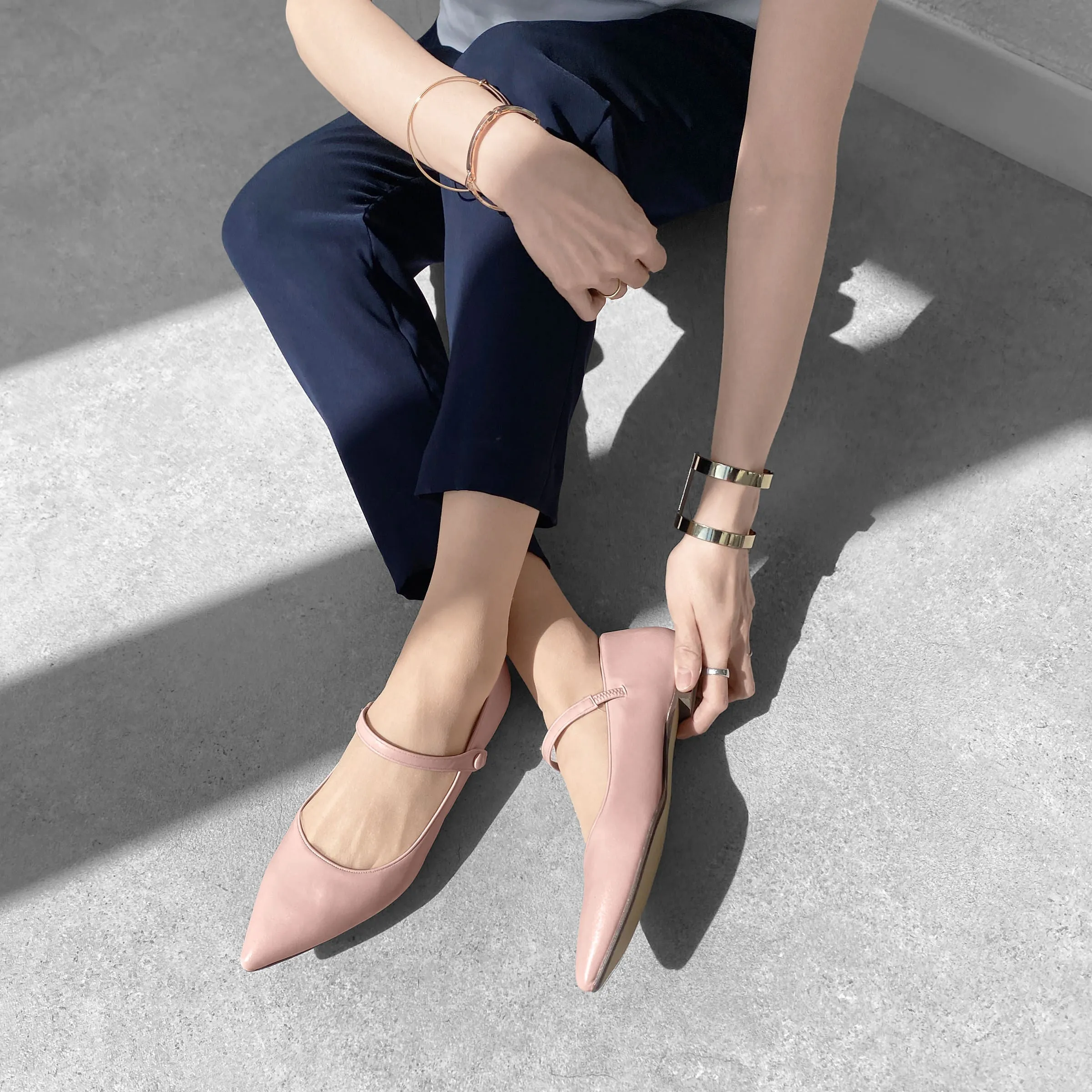 20%OFF: 2024SS: Mary Jane Strap Flat Shoes (4802) Pink