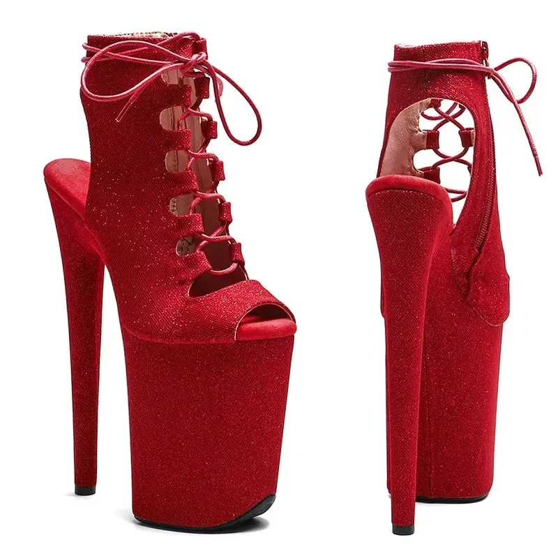 23CM/9inches holography Shiny PU Upper Pole dance shoes High Heels