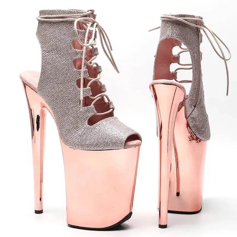 23CM/9inches holography Shiny PU Upper Pole dance shoes High Heels