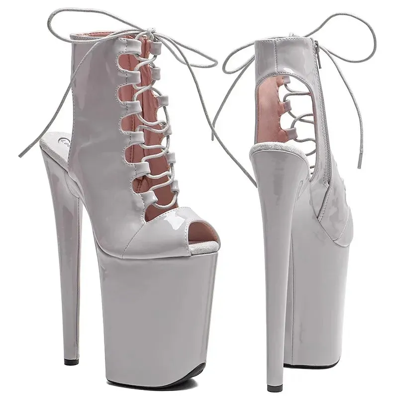 23CM/9inches holography Shiny PU Upper Pole dance shoes High Heels