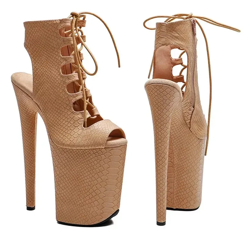 23CM/9inches holography Shiny PU Upper Pole dance shoes High Heels