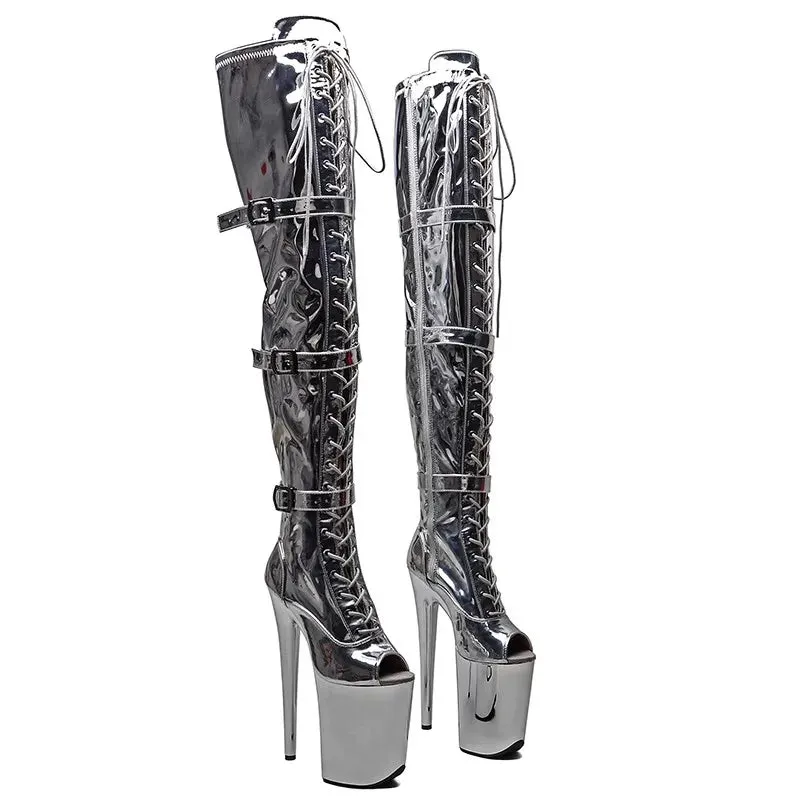 23CM/9inches Patent Upper Peep Toe fashion lady High Heel platform Pole Dance Shoes