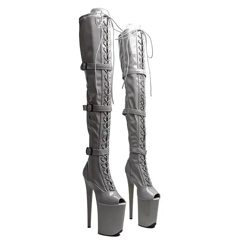 23CM/9inches Patent Upper Peep Toe fashion lady High Heel platform Pole Dance Shoes
