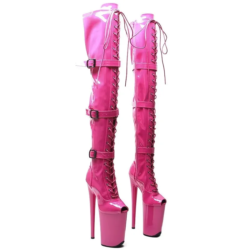 23CM/9inches Patent Upper Peep Toe fashion lady High Heel platform Pole Dance Shoes