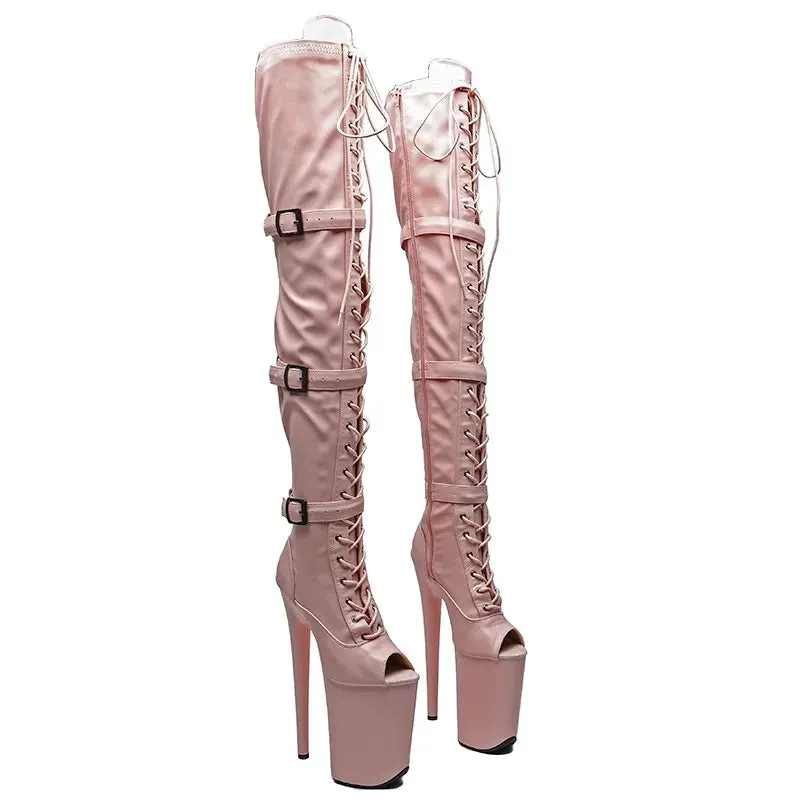 23CM/9inches Patent Upper Peep Toe fashion lady High Heel platform Pole Dance Shoes