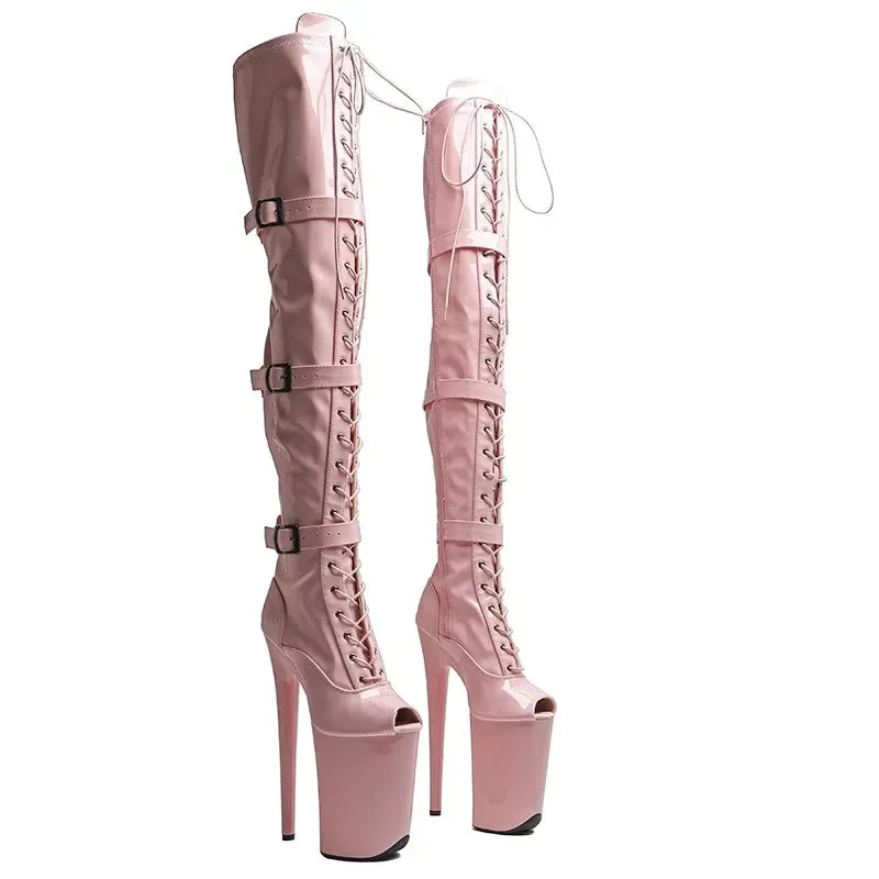 23CM/9inches Patent Upper Peep Toe fashion lady High Heel platform Pole Dance Shoes