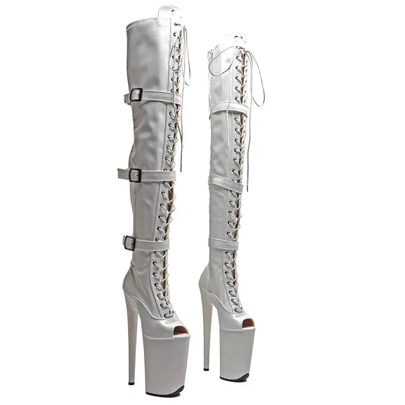 23CM/9inches Patent Upper Peep Toe fashion lady High Heel platform Pole Dance Shoes