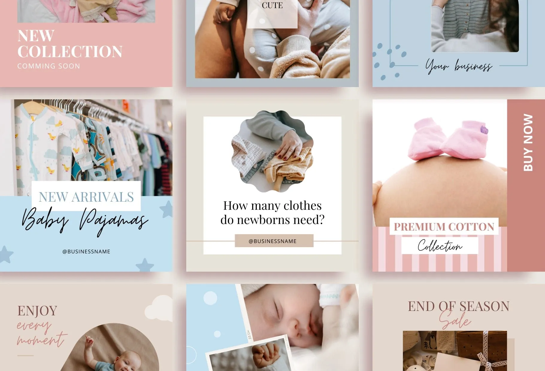 30 Baby Boutique Instagram Post Canva Templates