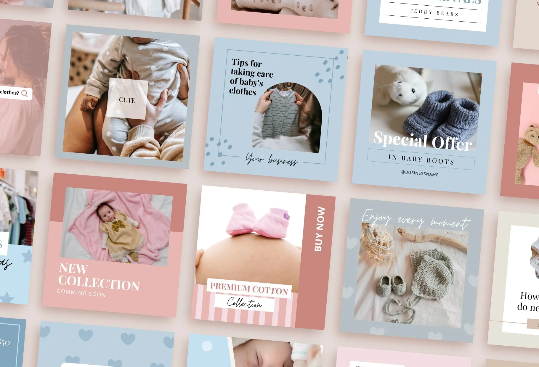 30 Baby Boutique Instagram Post Canva Templates