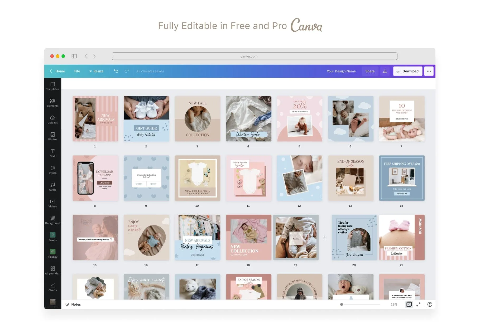 30 Baby Boutique Instagram Post Canva Templates