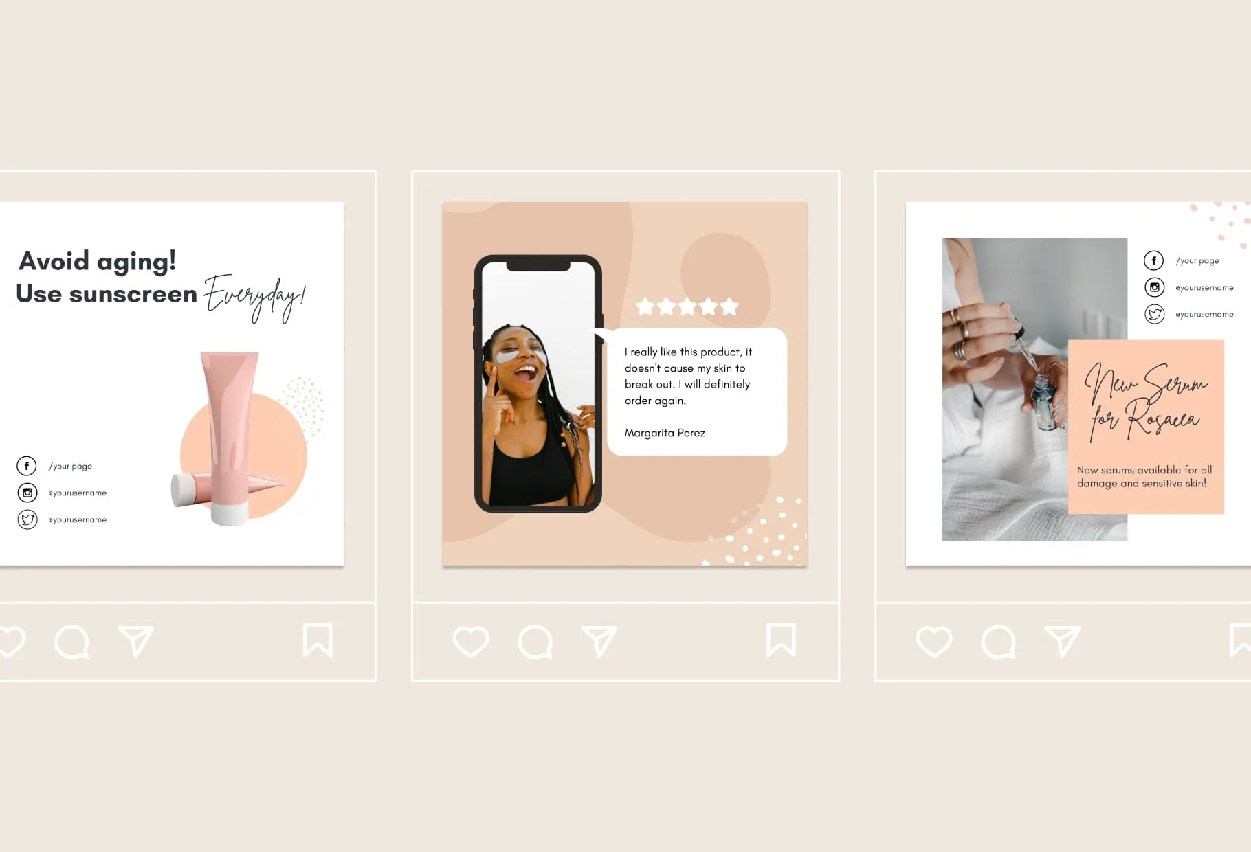 30 Skin Care Instagram Post Canva Templates