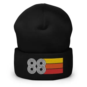 88 Number 1988 Birthday Retro Men's Women's Cuffed Beanie