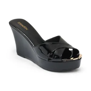 AIYANA- BLACK WEDGES
