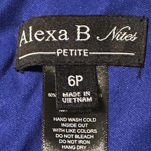 Alexa B Nites Royal Blue Sequin Off the Shoulder High Low Gown Dress Size 6P