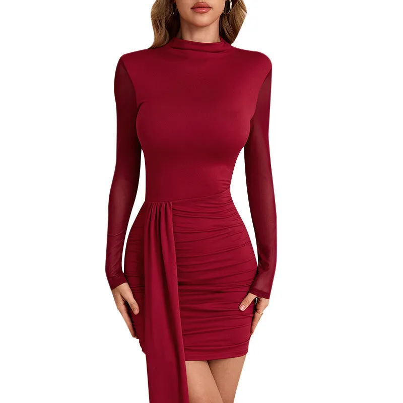 Alluring Mesh Patchwork Bodycon Dress for Effortless Glamour