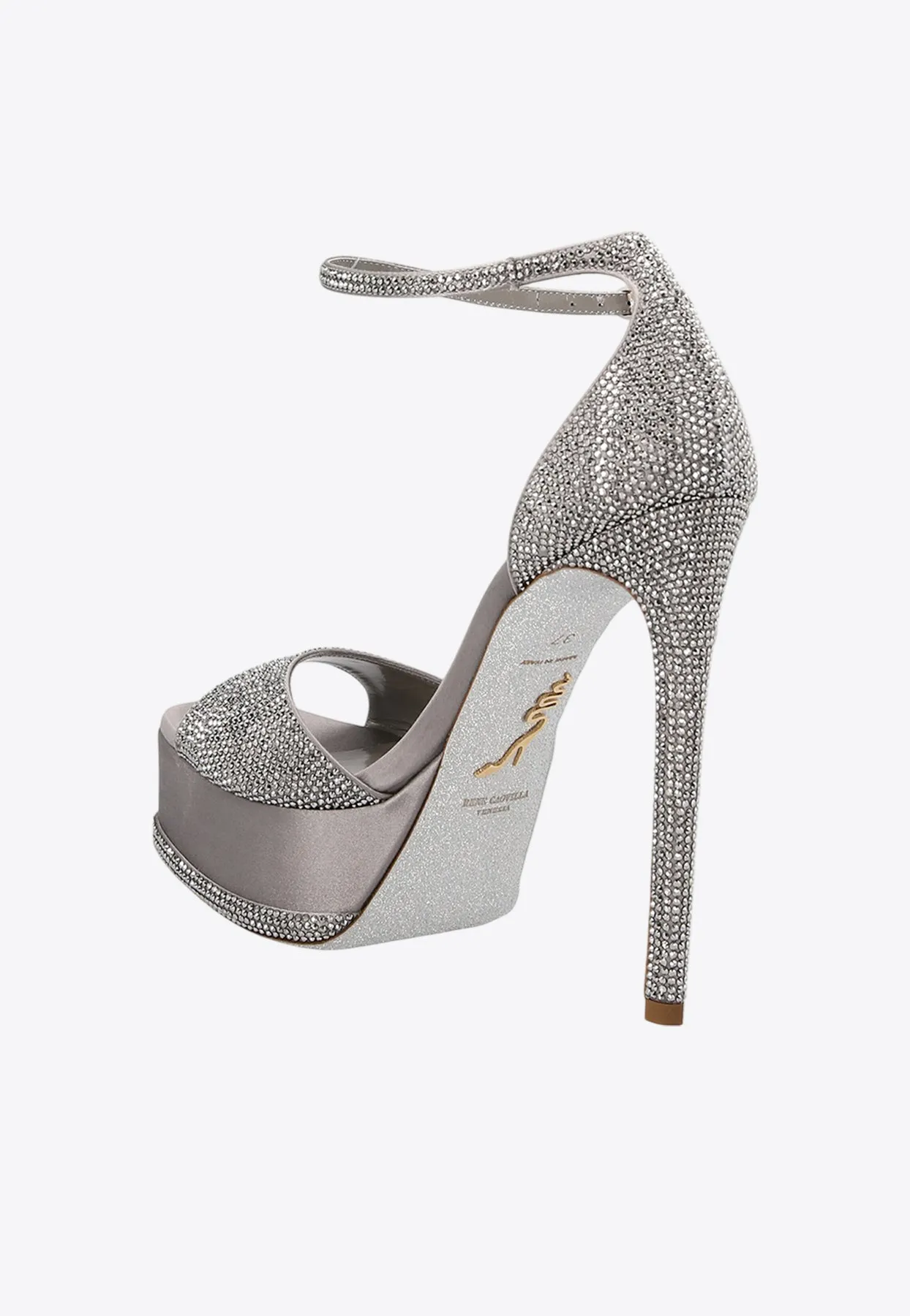 Anastasia 130 Crystal Pearl Platform Sandals