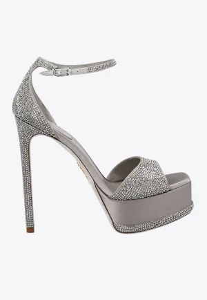 Anastasia 130 Crystal Pearl Platform Sandals