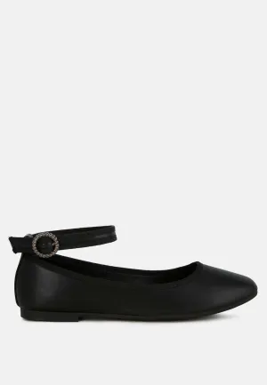 Ankle Strap Detail Ballet Flats By RAG