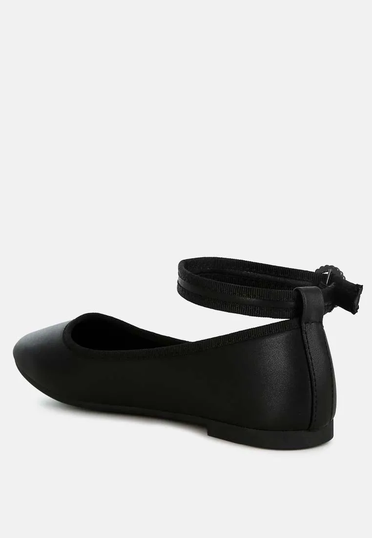 Ankle Strap Detail Ballet Flats By RAG