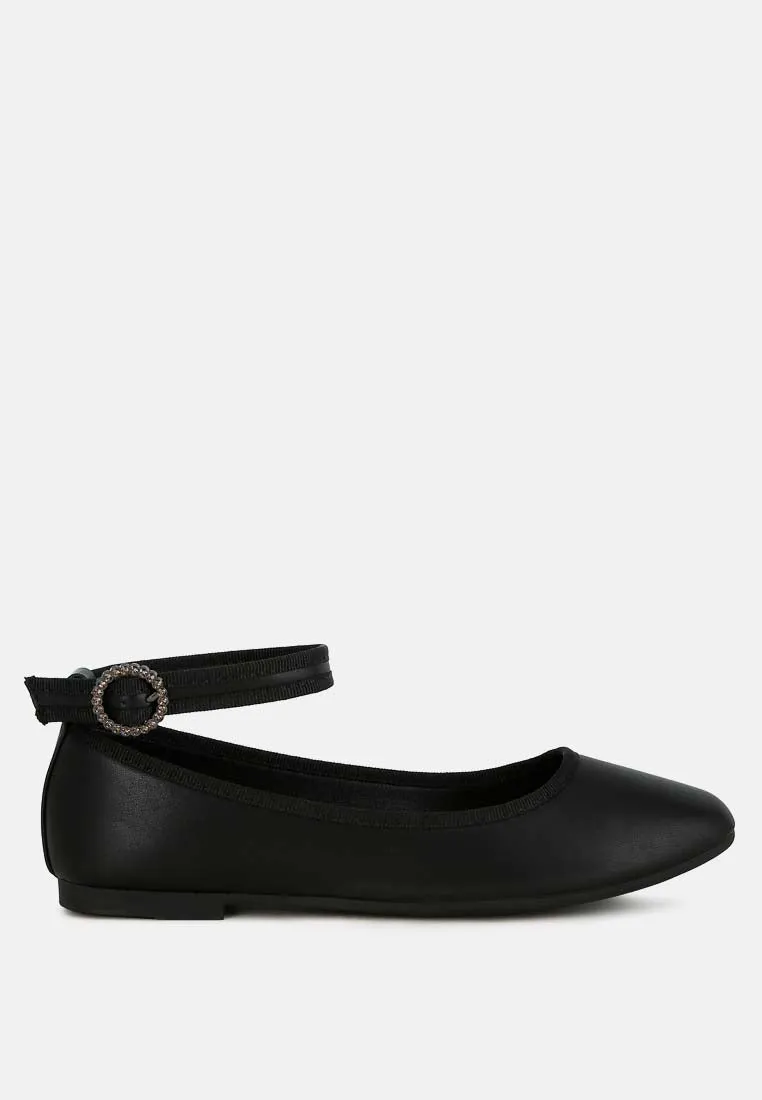 Ankle Strap Detail Ballet Flats By RAG