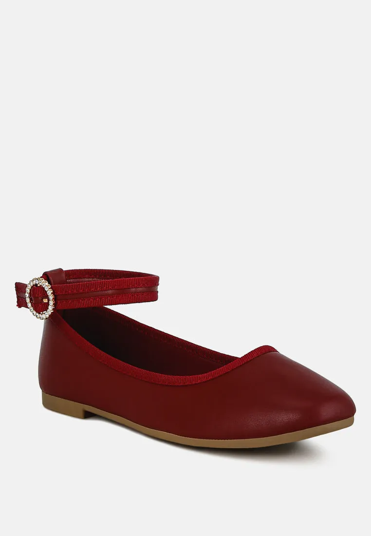 Ankle Strap Detail Ballet Flats By RAG