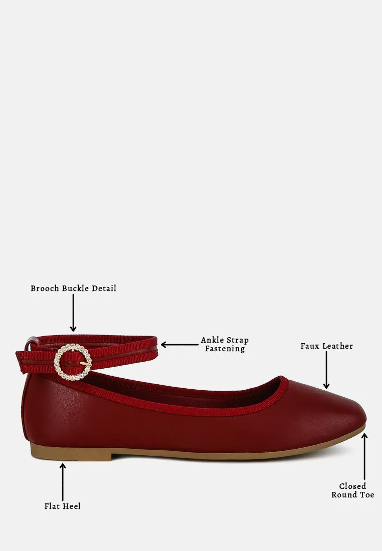 Ankle Strap Detail Ballet Flats By RAG