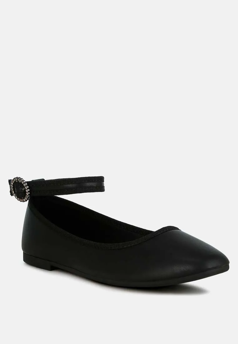 Ankle Strap Detail Ballet Flats By RAG