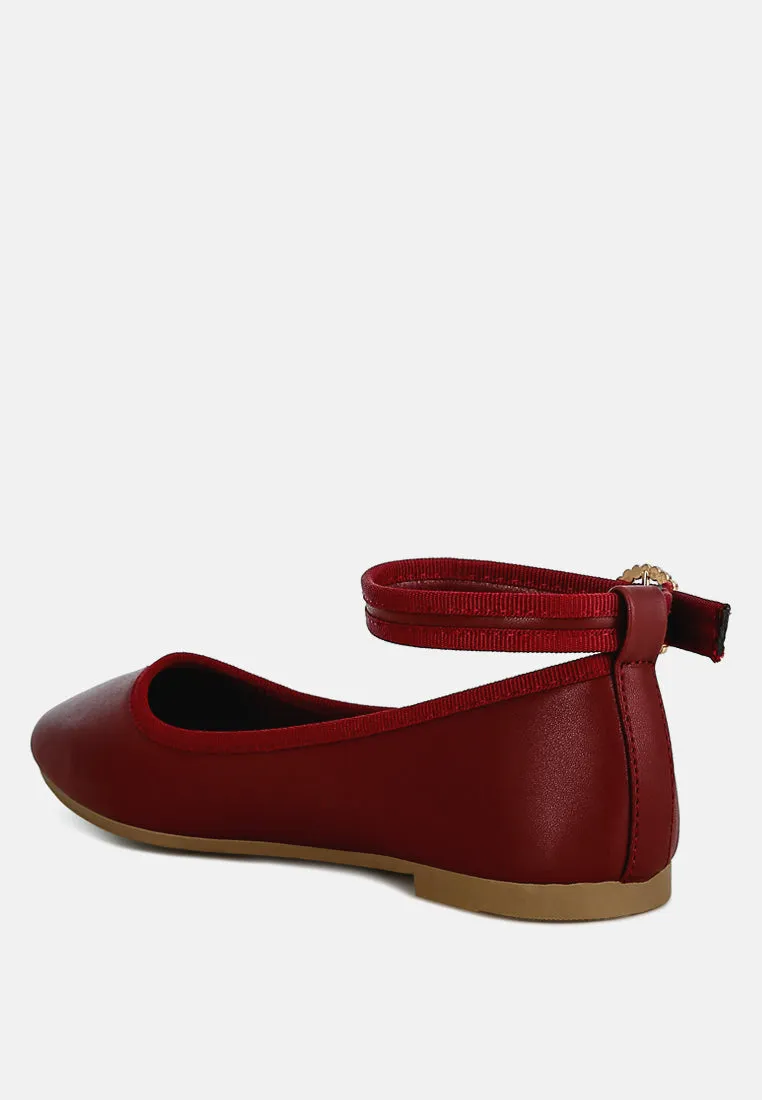 Ankle Strap Detail Ballet Flats By RAG