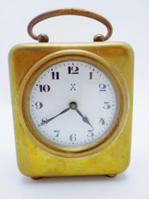 Antique Brass Miniature Clock