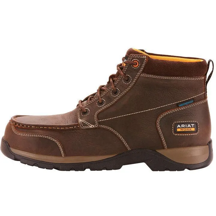 Ariat Men's Edge LTE Chukka 6" Composite Toe Work Boot- Brown - 10024953