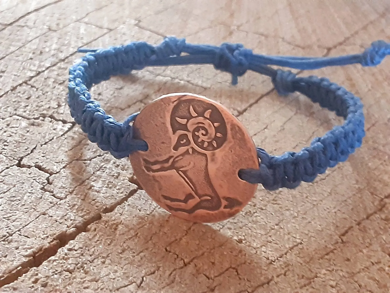 Aries zodiac sign woven hemp bracelet