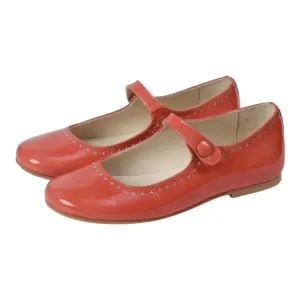 Aristide - Coral Patent Leather Strap for Girl by Manuela de Juan