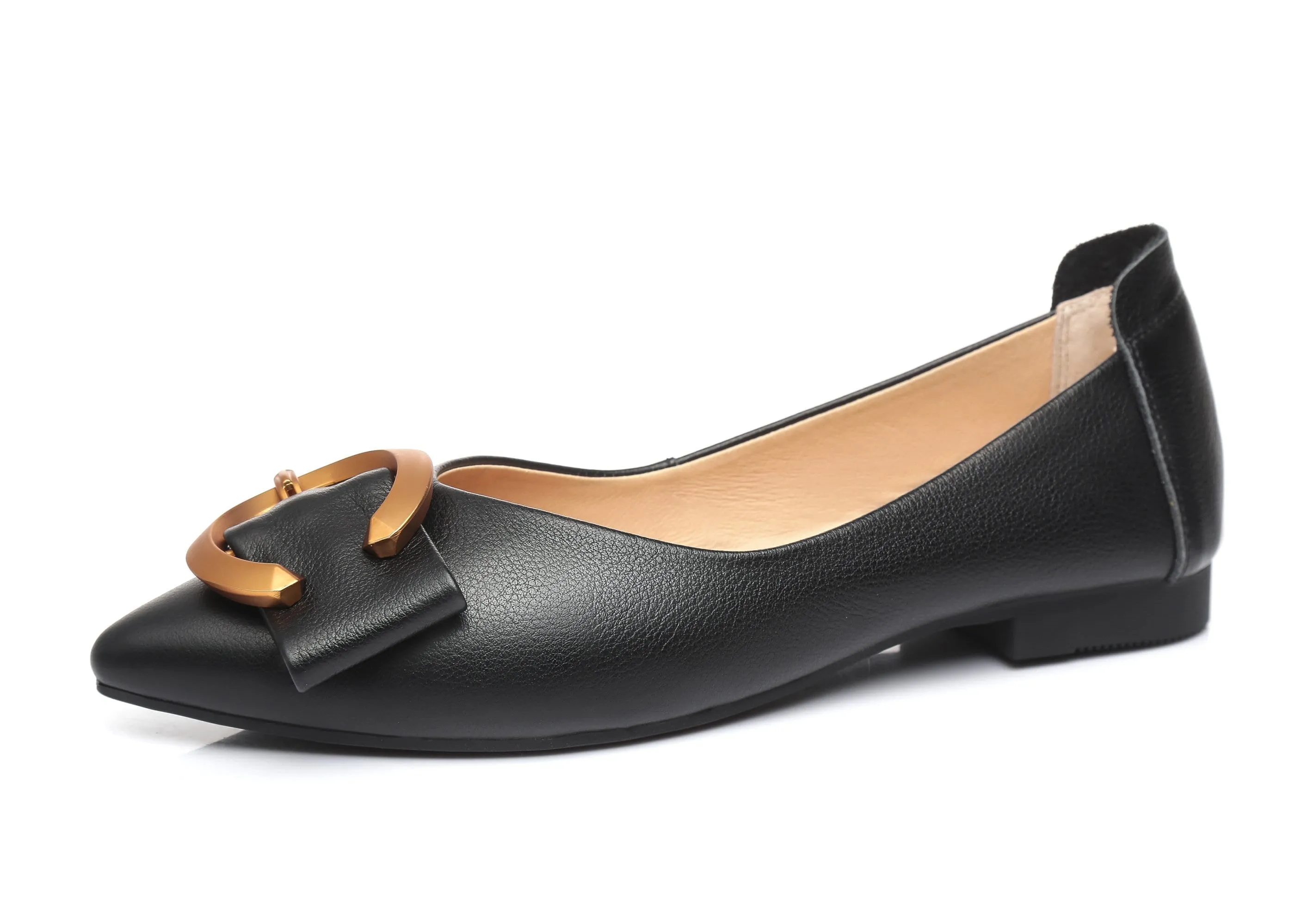 Australian Shepherd® Ballet Flat Pointed Toe with Metal Buckle Décor Pari