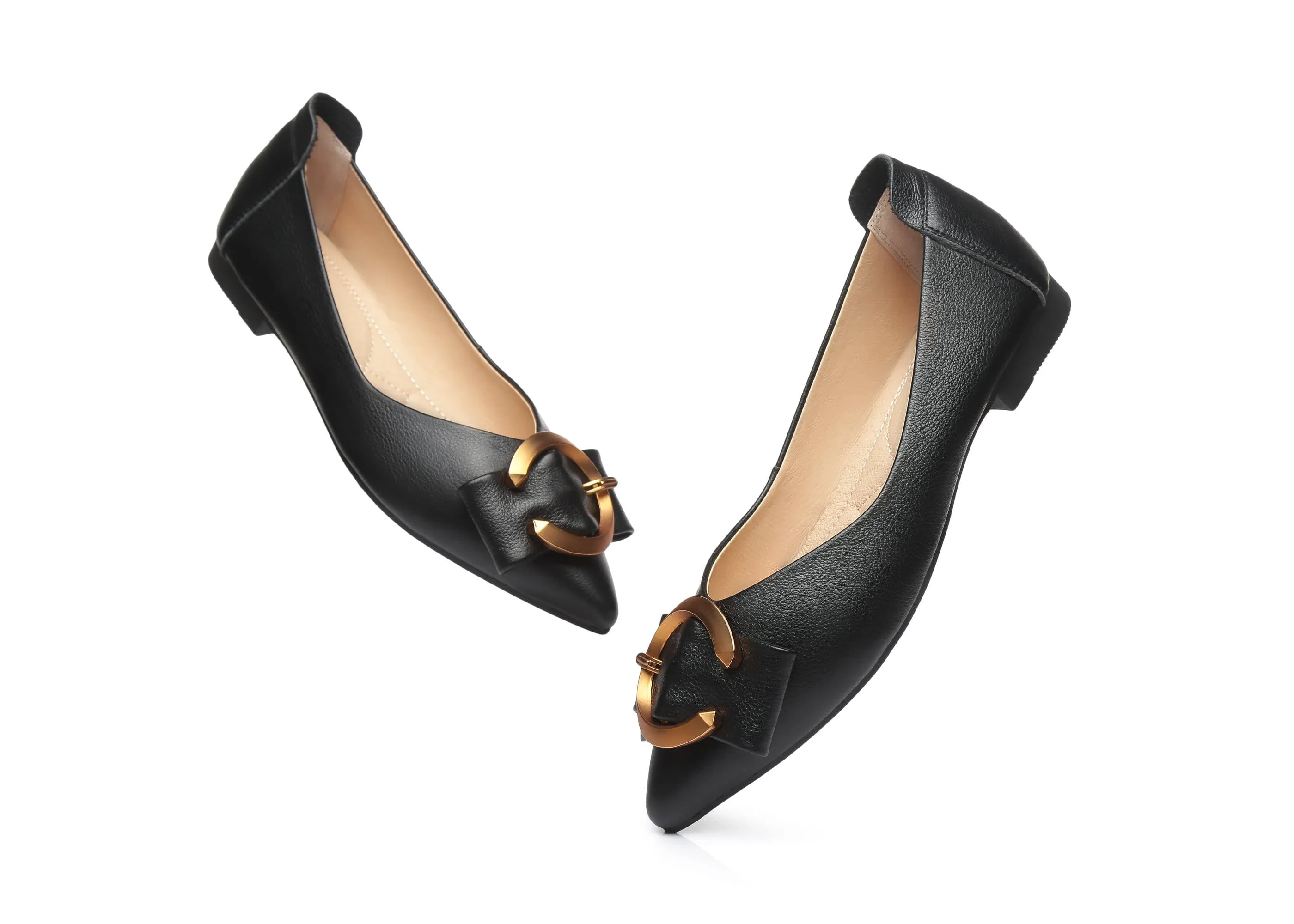Australian Shepherd® Ballet Flat Pointed Toe with Metal Buckle Décor Pari