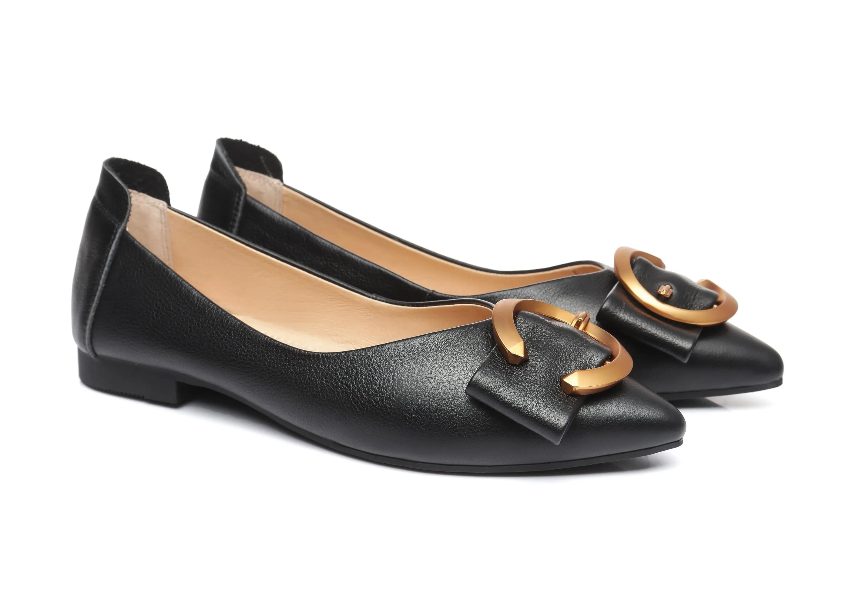 Australian Shepherd® Ballet Flat Pointed Toe with Metal Buckle Décor Pari