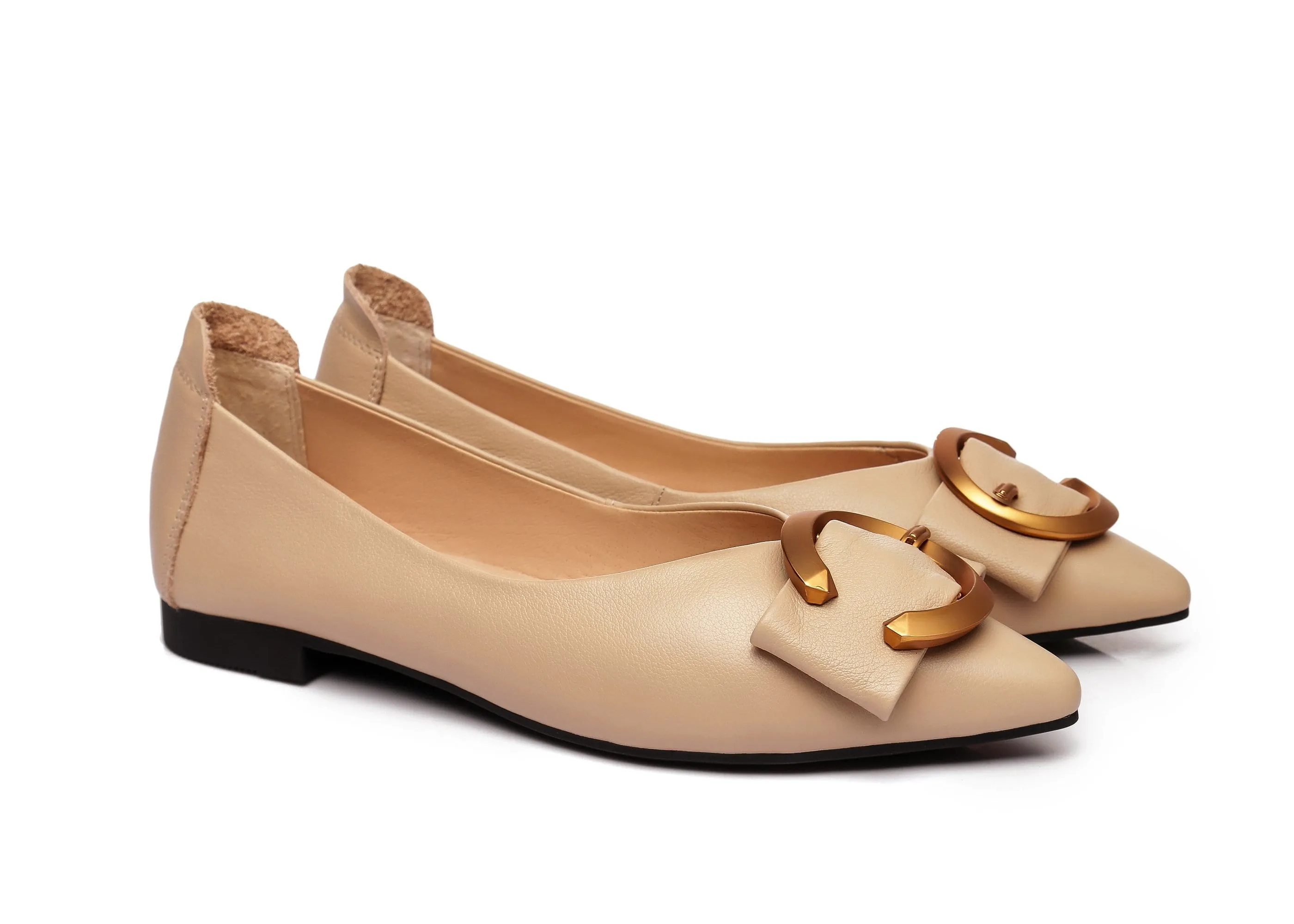 Australian Shepherd® Ballet Flat Pointed Toe with Metal Buckle Décor Pari