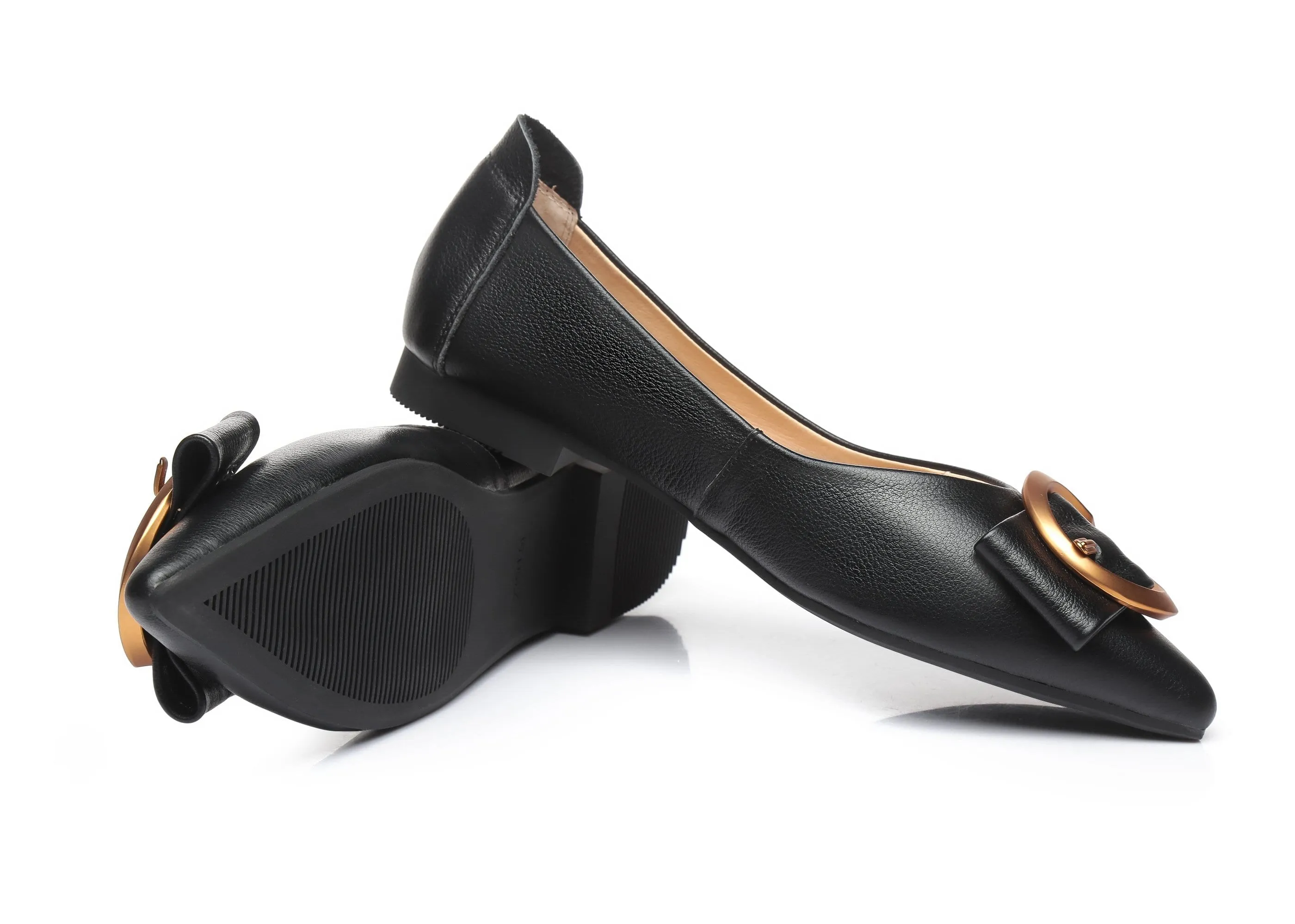 Australian Shepherd® Ballet Flat Pointed Toe with Metal Buckle Décor Pari