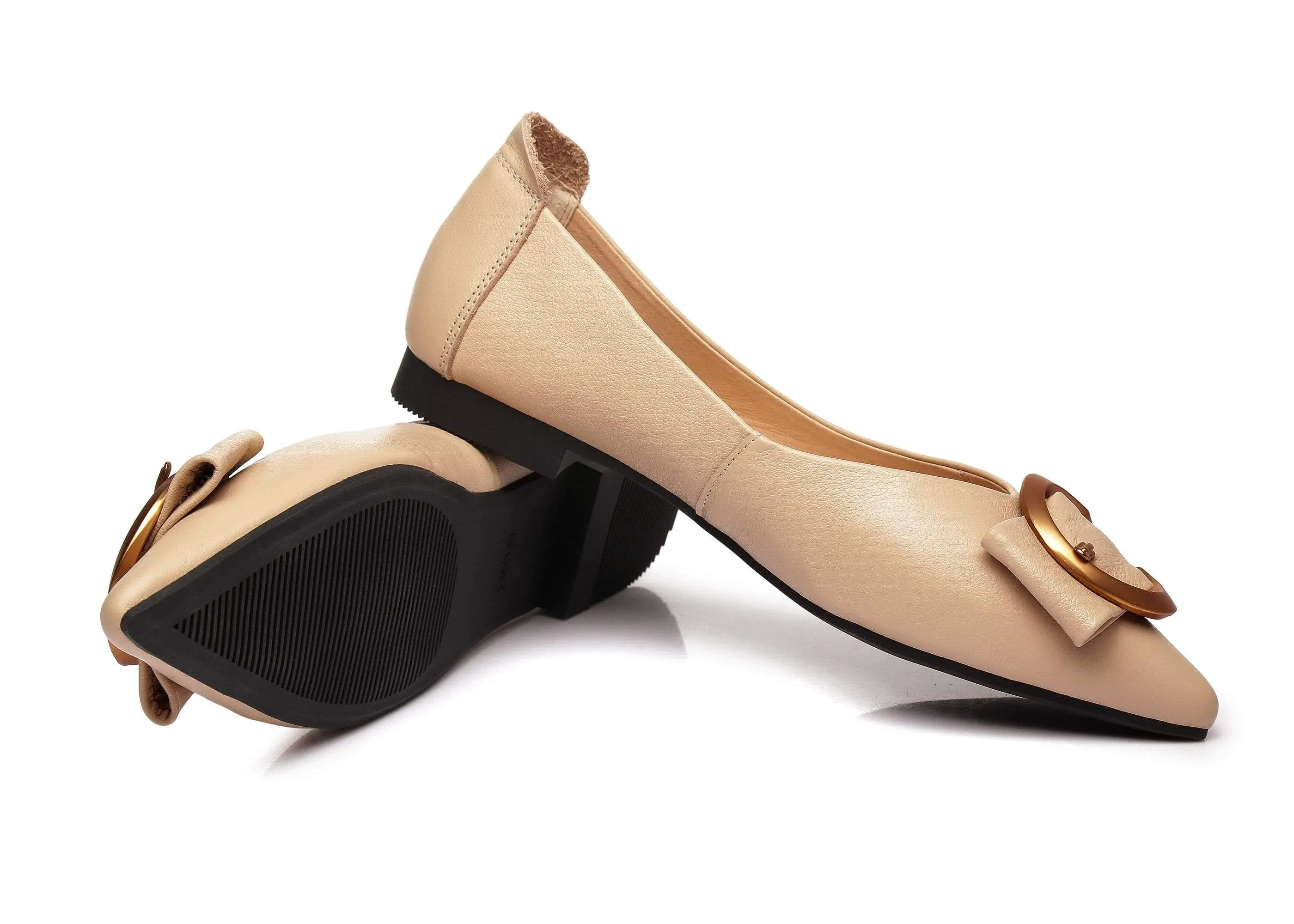 Australian Shepherd® Ballet Flat Pointed Toe with Metal Buckle Décor Pari